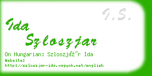 ida szloszjar business card